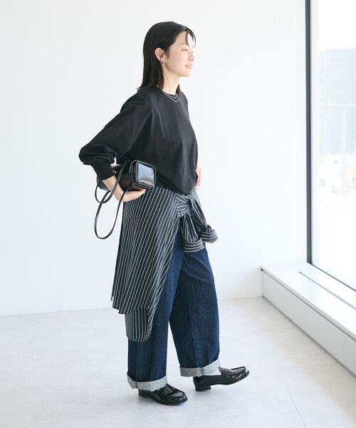 CRAFT STANDARD BOUTIQUE(クラフトスタンダードブティック)の「コクーンシルエットチュニック(Tシャツ/カットソー・レディース・ブラック/チャコールグレー/オレンジ/ホワイト・FREE)」の14枚目の写真