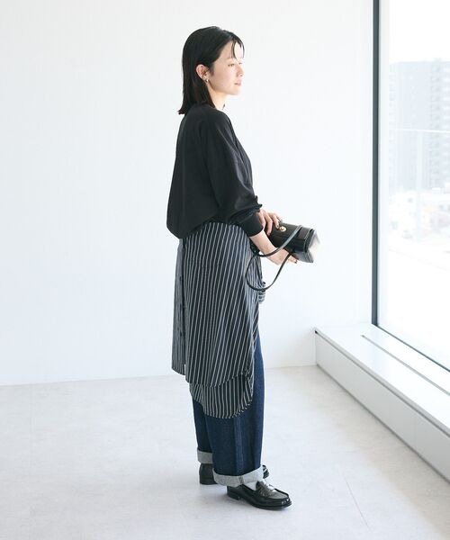 CRAFT STANDARD BOUTIQUE(クラフトスタンダードブティック)の「コクーンシルエットチュニック(Tシャツ/カットソー・レディース・ブラック/チャコールグレー/オレンジ/ホワイト・FREE)」の15枚目の写真