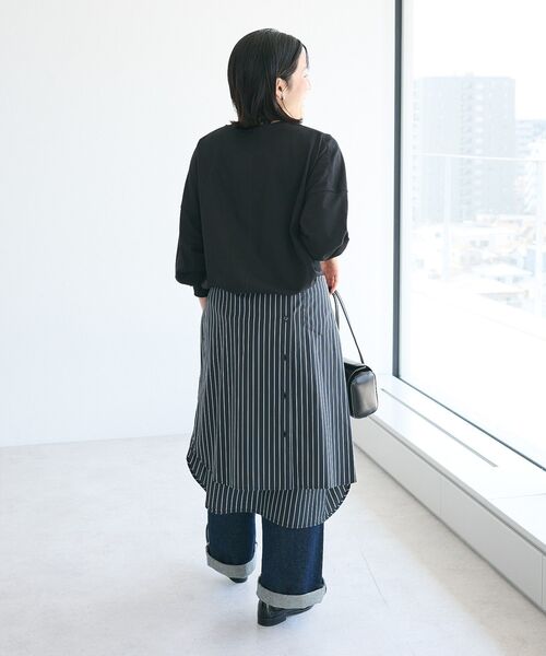 CRAFT STANDARD BOUTIQUE(クラフトスタンダードブティック)の「コクーンシルエットチュニック(Tシャツ/カットソー・レディース・ブラック/チャコールグレー/オレンジ/ホワイト・FREE)」の16枚目の写真