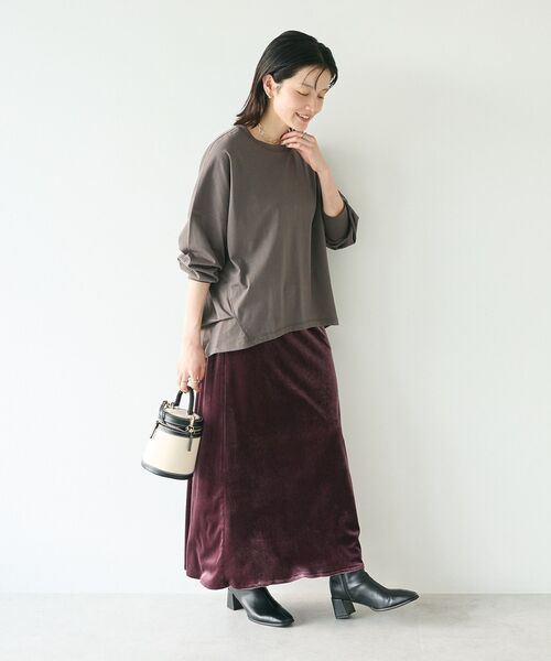 CRAFT STANDARD BOUTIQUE(クラフトスタンダードブティック)の「コクーンシルエットチュニック(Tシャツ/カットソー・レディース・ブラック/チャコールグレー/オレンジ/ホワイト・FREE)」の20枚目の写真