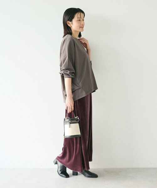 CRAFT STANDARD BOUTIQUE(クラフトスタンダードブティック)の「コクーンシルエットチュニック(Tシャツ/カットソー・レディース・ブラック/チャコールグレー/オレンジ/ホワイト・FREE)」の21枚目の写真