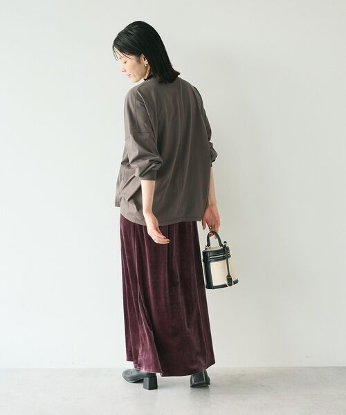 CRAFT STANDARD BOUTIQUE(クラフトスタンダードブティック)の「コクーンシルエットチュニック(Tシャツ/カットソー・レディース・ブラック/チャコールグレー/オレンジ/ホワイト・FREE)」の22枚目の写真
