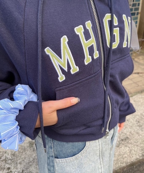 nemne store(ネンネストア)の「【keel】ロゴジップパーカー(パーカー・レディース・杢グレー/ネイビー・SMALL/MEDIUM)」の3枚目の写真