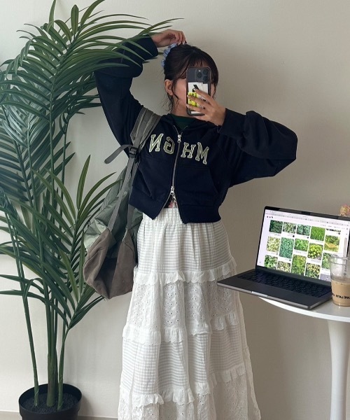 nemne store(ネンネストア)の「【keel】ロゴジップパーカー(パーカー・レディース・杢グレー/ネイビー・SMALL/MEDIUM)」の7枚目の写真