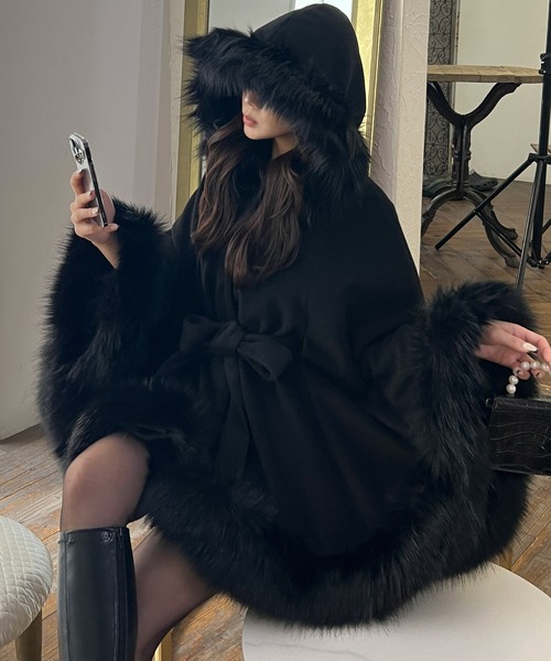 セール】【ZOZO限定】フードファーケープコート（その他アウター