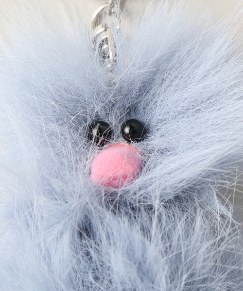 GRAY MANSION / グレイマンション】 Baby Ostrich Pom-pom Key Ri