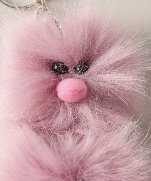 GRAY MANSION / グレイマンション】 Baby Ostrich Pom-pom Key Ri