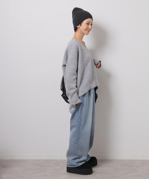 JOURNAL STANDARD relume（ジャーナルスタンダード　レリューム）の「【COSY/コージー】*relume Lambswool CAP：ニットキャップ（ニットキャップ/ビーニー・レディース・チャコールグレー/グレー/ブラウン系その他・FREE）」の5枚目の写真