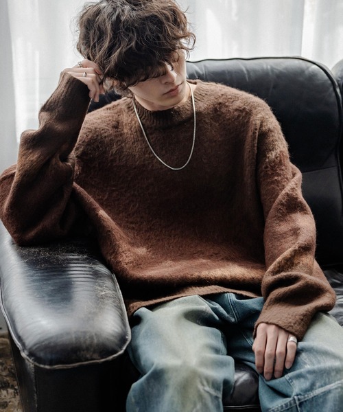 新色追加 オーバーサイズ モヘアライクグラデーションニット（ニット