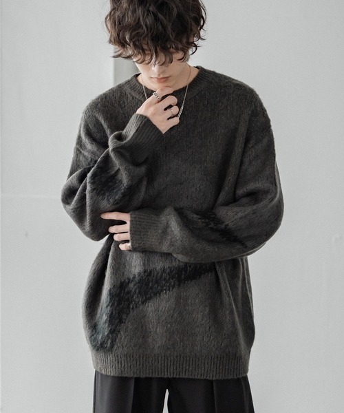 新色追加 オーバーサイズ モヘアライクグラデーションニット（ニット