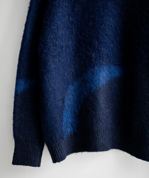 Rocky Monroe(ロッキーモンロー)の「新色追加 オーバーサイズ モヘアライクグラデーションニット(ニット/セーター・メンズ・ワイン/グリーン/ブラック/ブルー/ブラウン/チャコール・XL/L/M)」の13枚目の写真