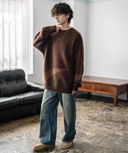 新色追加 オーバーサイズ モヘアライクグラデーションニット（ニット