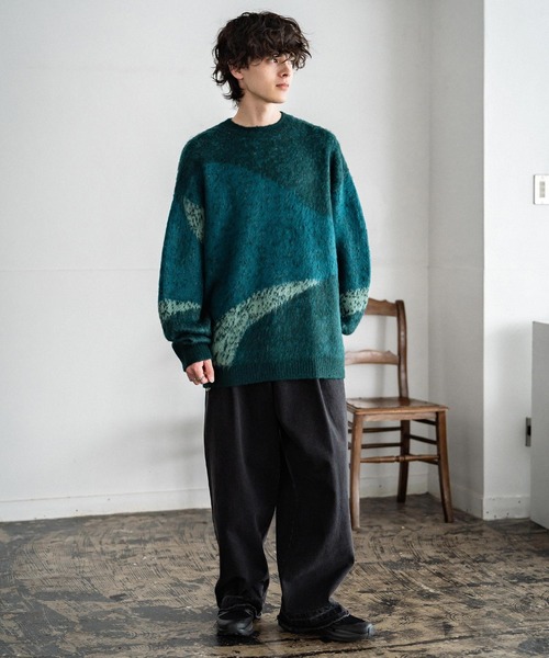 新色追加 オーバーサイズ モヘアライクグラデーションニット（ニット