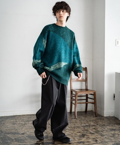 新色追加 オーバーサイズ モヘアライクグラデーションニット（ニット