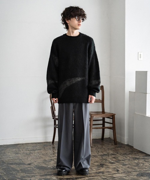 新色追加 オーバーサイズ モヘアライクグラデーションニット（ニット