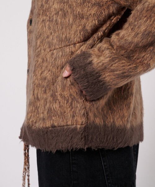 FACCIES（ファチーズ）の「【FACCIES/ファッチーズ】MIX COLOR SHAGGY CARDIGAN（カーディガン/ボレロ・メンズ・ブラック/キャメル・2/1）」の9枚目の写真