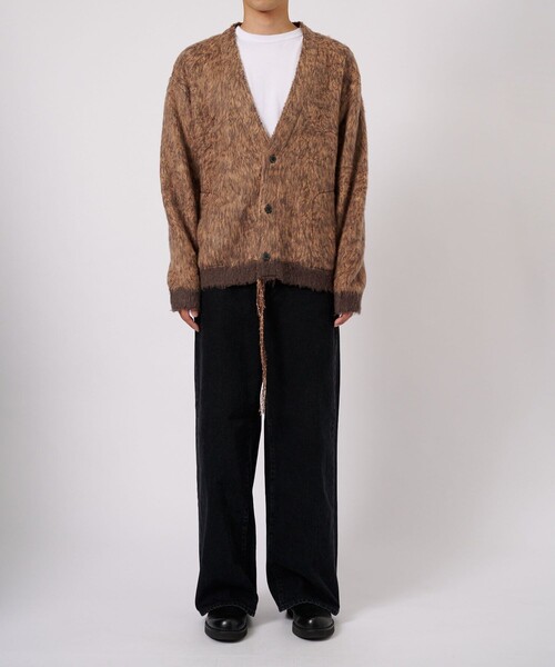 FACCIES（ファチーズ）の「【FACCIES/ファッチーズ】MIX COLOR SHAGGY CARDIGAN（カーディガン/ボレロ・メンズ・ブラック/キャメル・2/1）」の5枚目の写真