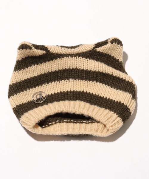 atmos pink(アトモスピンク)の「atmos pink Cat Beanie / アトモス ピンク キャット ビーニー(ニットキャップ/ビーニー・レディース・グレー/ブラック/マルチ・FREE)」の3枚目の写真