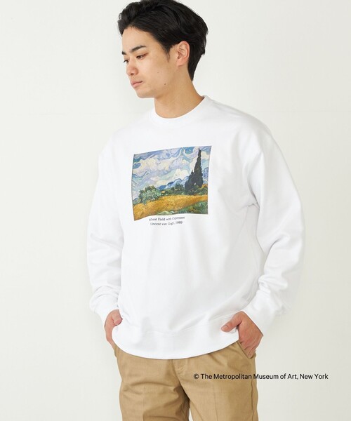 SHIPS Colors(シップス カラーズ)の「SHIPS Colors:THE MET コラボ プリント スウェット(スウェット・メンズ・ライトホワイト/ブラック・MEDIUM/LARGE)」の2枚目の写真