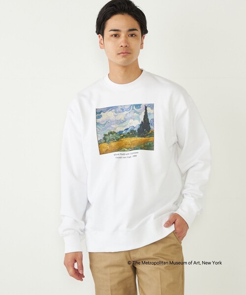 SHIPS Colors(シップス カラーズ)の「SHIPS Colors:THE MET コラボ プリント スウェット(スウェット・メンズ・ライトホワイト/ブラック・MEDIUM/LARGE)」の6枚目の写真
