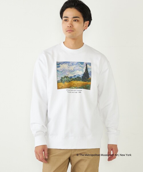 SHIPS Colors(シップス カラーズ)の「SHIPS Colors:THE MET コラボ プリント スウェット(スウェット・メンズ・ライトホワイト/ブラック・MEDIUM/LARGE)」の7枚目の写真
