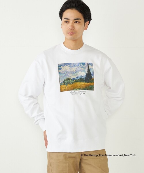 SHIPS Colors(シップス カラーズ)の「SHIPS Colors:THE MET コラボ プリント スウェット(スウェット・メンズ・ライトホワイト/ブラック・MEDIUM/LARGE)」の8枚目の写真