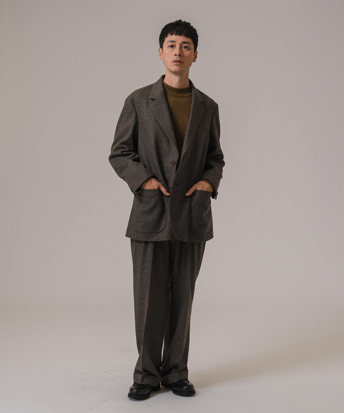 EDIFICE（エディフィス）の「LA BOUCLE (ラブークル) TOP FLANNEL パンツ（スラックス・メンズ・ライトグレー/カーキ・2/3）」の10枚目の写真