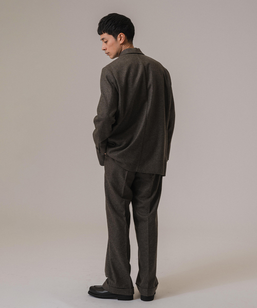 EDIFICE（エディフィス）の「LA BOUCLE (ラブークル) TOP FLANNEL パンツ（スラックス・メンズ・ライトグレー/カーキ・2/3）」の5枚目の写真