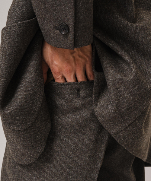 EDIFICE（エディフィス）の「LA BOUCLE (ラブークル) TOP FLANNEL パンツ（スラックス・メンズ・ライトグレー/カーキ・2/3）」の3枚目の写真