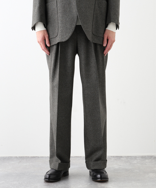 EDIFICE（エディフィス）の「LA BOUCLE (ラブークル) TOP FLANNEL パンツ（スラックス・メンズ・ライトグレー/カーキ・2/3）」の22枚目の写真