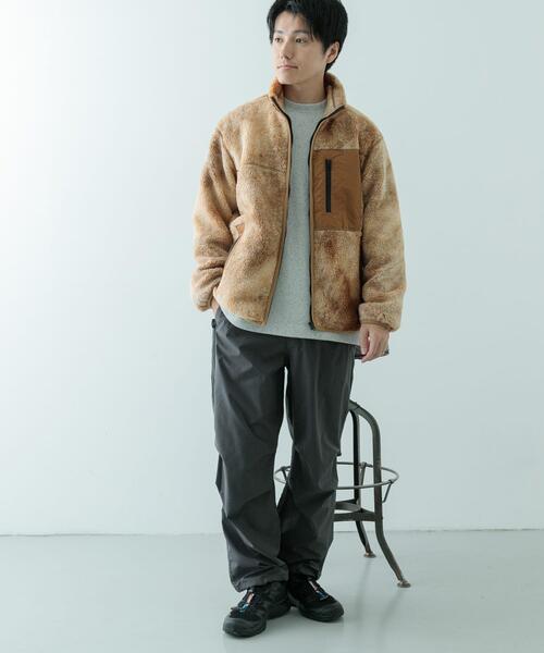 ITEMS URBANRESEARCH(アイテムズ アーバンリサーチ)の「ジップアップ ボアブルゾン(ブルゾン・メンズ・ブラウン/チャコールグレー・LARGE/MEDIUM)」の5枚目の写真