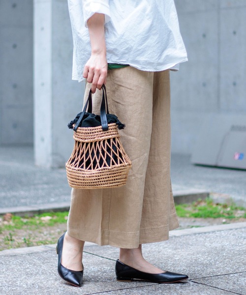 タランゴのかごバッグ TARANGO (タランゴ) ジュートカゴバッグ Dobi Flower ブラック
