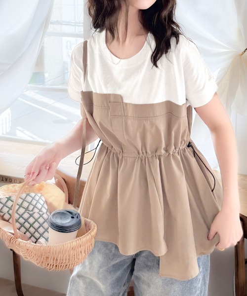classicalelf(クラシカルエルフ)の「リラクシーでスッキリシルエット。アシメレイヤード風トップス(Tシャツ/カットソー・レディース・ホワイト系その他/ホワイト×ブラック/ブラック系その他・LARGE/MEDIUM/SMALL/X-LARGE)」の12枚目の写真