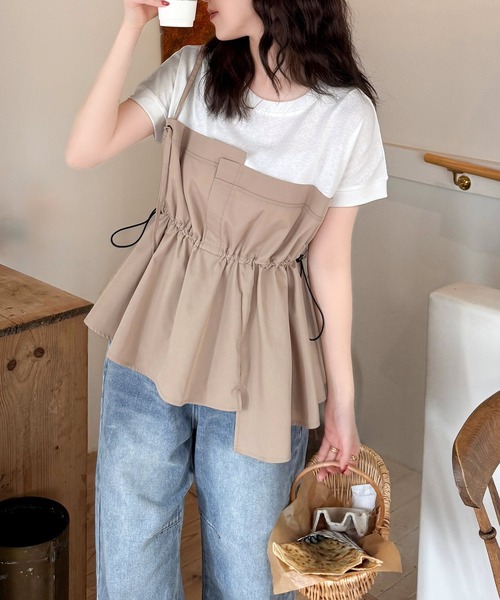 classicalelf(クラシカルエルフ)の「リラクシーでスッキリシルエット。アシメレイヤード風トップス(Tシャツ/カットソー・レディース・ホワイト系その他/ホワイト×ブラック/ブラック系その他・LARGE/MEDIUM/SMALL/X-LARGE)」の14枚目の写真