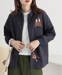 EMAGO 隠れネコ刺繍シャツ