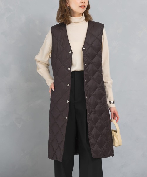 URBAN RESEARCH ROSSO WOMEN(アーバンリサーチ ロッソ)の「TAION VNECK LONG DOWN GILET(ダウンベスト・レディース・ライトブラウン/ベージュ系その他/オフホワイト/ダークブラウン/ブラック・LARGE/MEDIUM)」の3枚目の写真