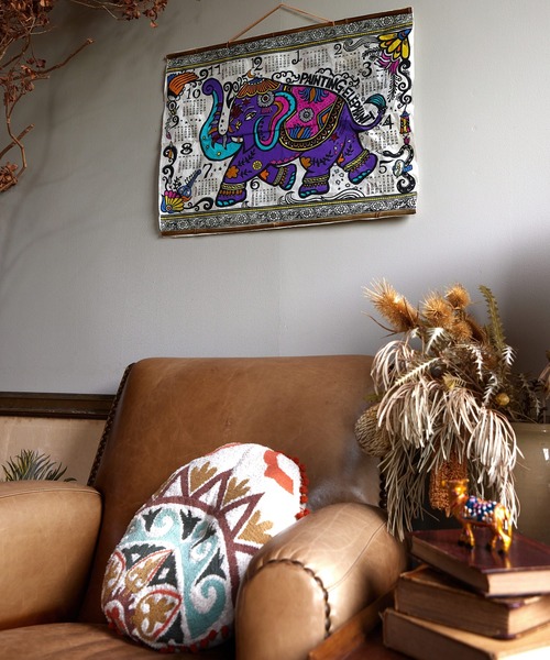 チャイハネ（チャイハネ）の「【チャイハネ】ニスタ刺繍ラウンドクッション（クッション/クッションカバー・レディース・ブルー/ブラック/ベージュ/オレンジ・FREE）」の14枚目の写真