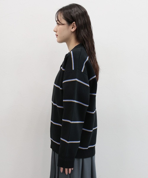 RAGEBLUE（レイジブルー）の「ラガーボーダーニットポロ（ニット/セーター・レディース・ブラック/グレー/ブルー・FREE）」の15枚目の写真