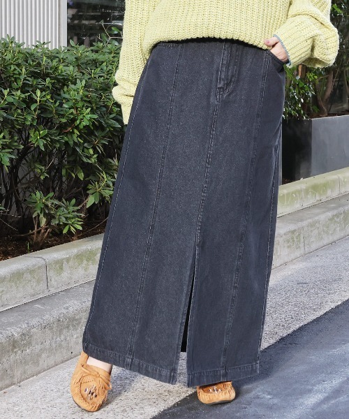 チチカカ(チチカカ)の「デニムスリットナロースカート(スカート・レディース・ブラック/ライトブルー/インディゴブルー・FREE)」の18枚目の写真