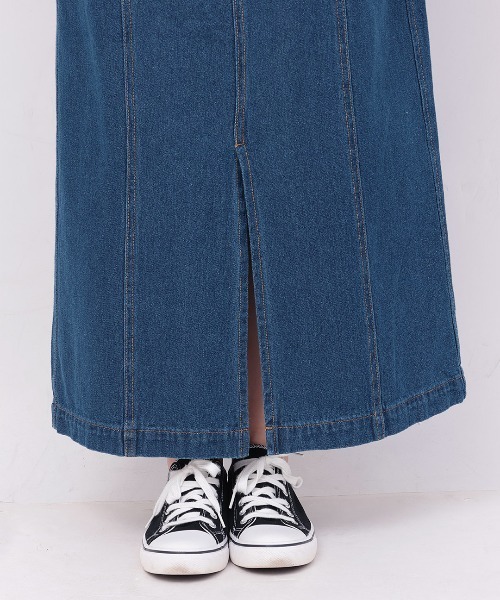 チチカカ(チチカカ)の「デニムスリットナロースカート(スカート・レディース・ブラック/ライトブルー/インディゴブルー・FREE)」の9枚目の写真