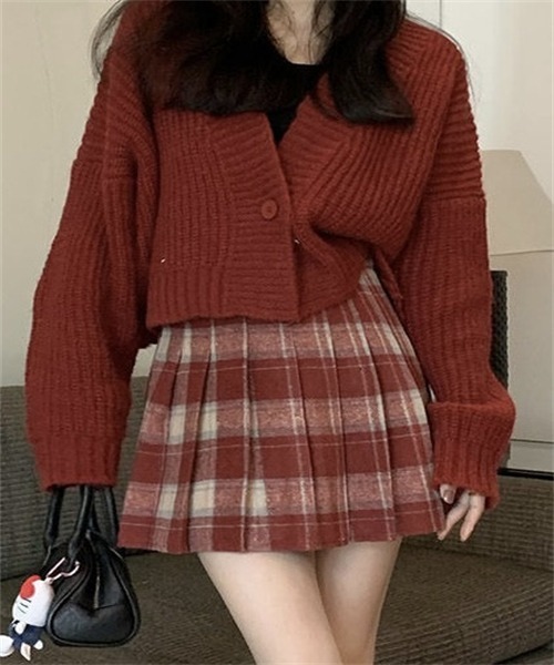 FREE STYLISTS(フリー スタイリスト)の「チェック柄プリーツ ミニスカート(スカート・レディース・レッド/ブラック/カーキ・FREE)」の11枚目の写真