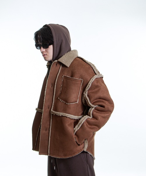 【値下げ】エルメネジルド　ゼニア　ムートンコート　ブラウン 中古・古着通販】ERMENEGILDO ZEGNA (エルメネジルド・ゼニア