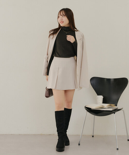 NAO（ナオ）の「起毛リブ メロータートルロンT（Tシャツ/カットソー・レディース・ピンク/アイボリー/ブラック/グレイッシュベージュ・FREE）」の16枚目の写真