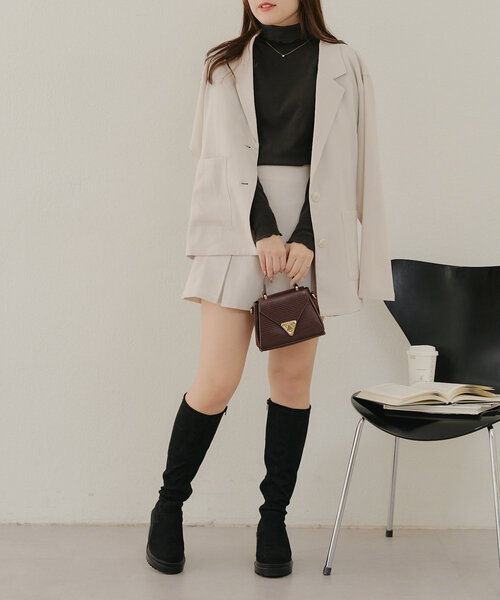 NAO（ナオ）の「起毛リブ メロータートルロンT（Tシャツ/カットソー・レディース・ピンク/アイボリー/ブラック/グレイッシュベージュ・FREE）」の18枚目の写真