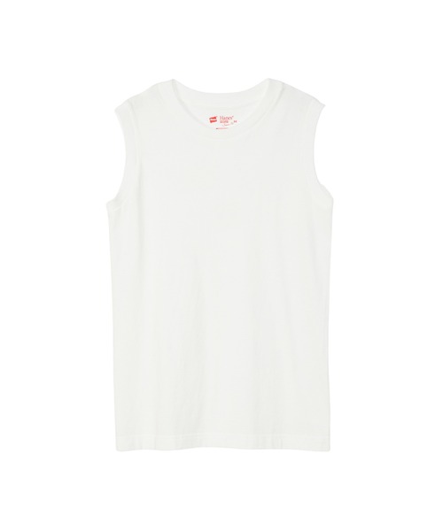 HANES(ヘインズ)の「【Hanes/ヘインズ】レディース レディース ジャパンフィットフォーハー【2枚組】スリーブレスTシャツ 5.3oz(Tシャツ/カットソー・レディース・ホワイト×ピンク・LARGE/MEDIUM)」の1枚目の写真