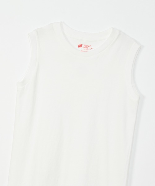 HANES(ヘインズ)の「【Hanes/ヘインズ】レディース レディース ジャパンフィットフォーハー【2枚組】スリーブレスTシャツ 5.3oz(Tシャツ/カットソー・レディース・ホワイト×ピンク・LARGE/MEDIUM)」の7枚目の写真