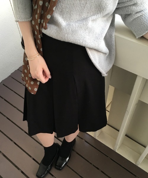 FREE STYLISTS(フリー スタイリスト)の「YUGA_YGMC 幅広プリーツスカート(スカート・レディース・カーキ/グレー/ブラック・M/S/L)」の9枚目の写真