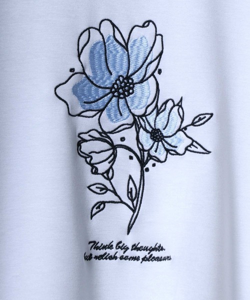 ANPAS（アンパス）の「ANPAS Ponte Fabric Flower Embroidery Oversized Sweat-Shirt/ANPAS 別注 ポンチ 花柄 刺繍 オーバーサイズ 長袖シャツ ロンT スウェット トップス トレーナー メンズ レディース（Tシャツ/カットソー・メンズ・ブラック/ホワイト/ホワイト系その他/ブラック系その他/グレー系その他/グレー・M/L）」の16枚目の写真