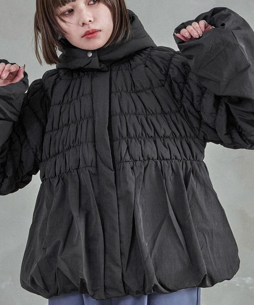 【セール】T/Nタフタ 中綿シャーリングバルーンジャケット（ダウンジャケット/コート）｜Fashion Letter（ファッションレター）