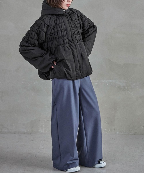 【セール】T/Nタフタ 中綿シャーリングバルーンジャケット（ダウンジャケット/コート）｜Fashion Letter（ファッションレター）